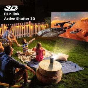 جهاز عرض سينما محمول مع بطارية byintk P20 للتخييم ثلاثي الابعاد