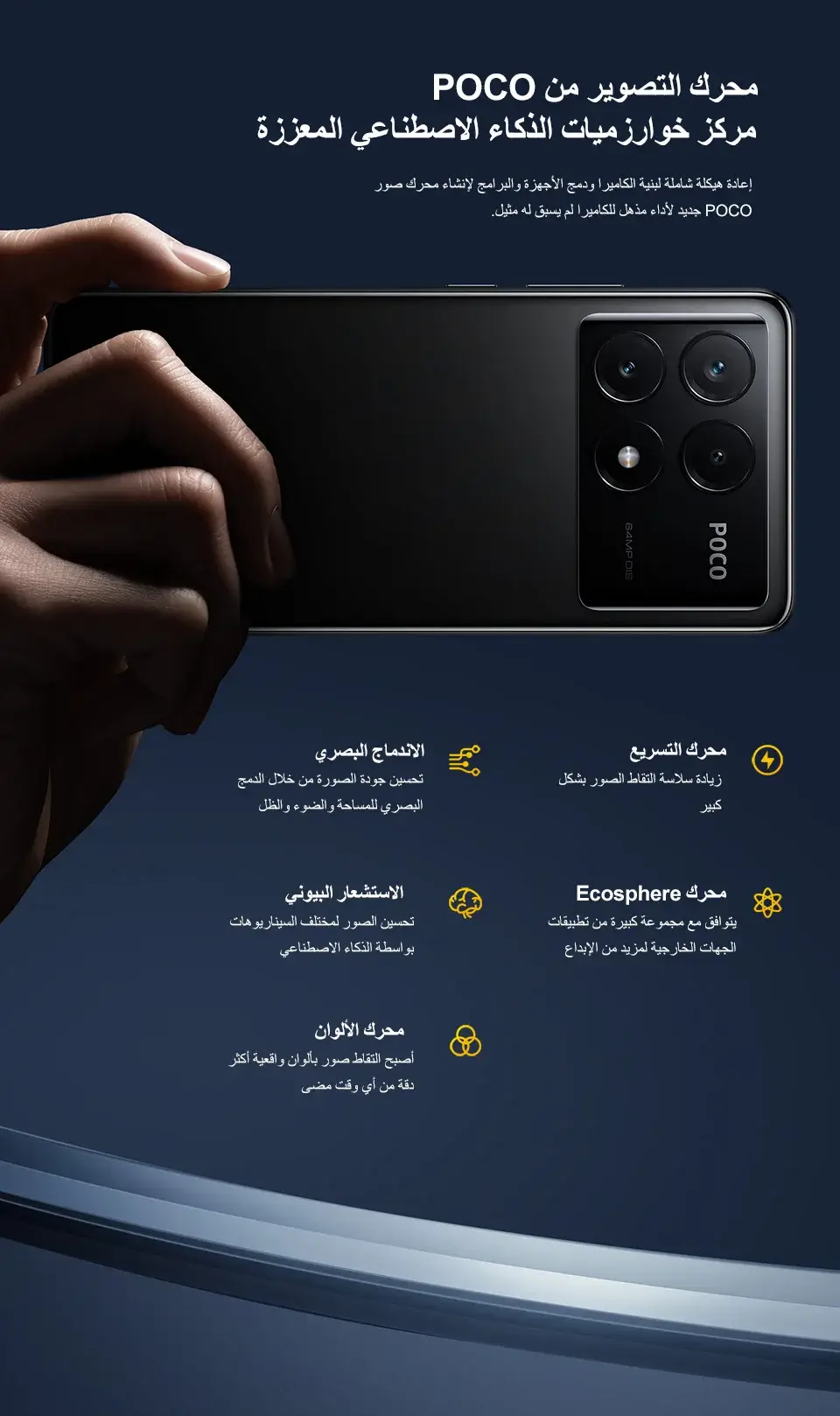 هاتف Poco X6 Pro 5G أداء قوي و سعر مناسب 16 محرك التصوير من بوكو مع خوارزميات الذكاء الإصطناعي