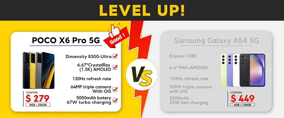 هاتف Poco X6 Pro 5G أداء قوي و سعر مناسب 21 مقارنة بين poco x6 pro 5G و منافسيه