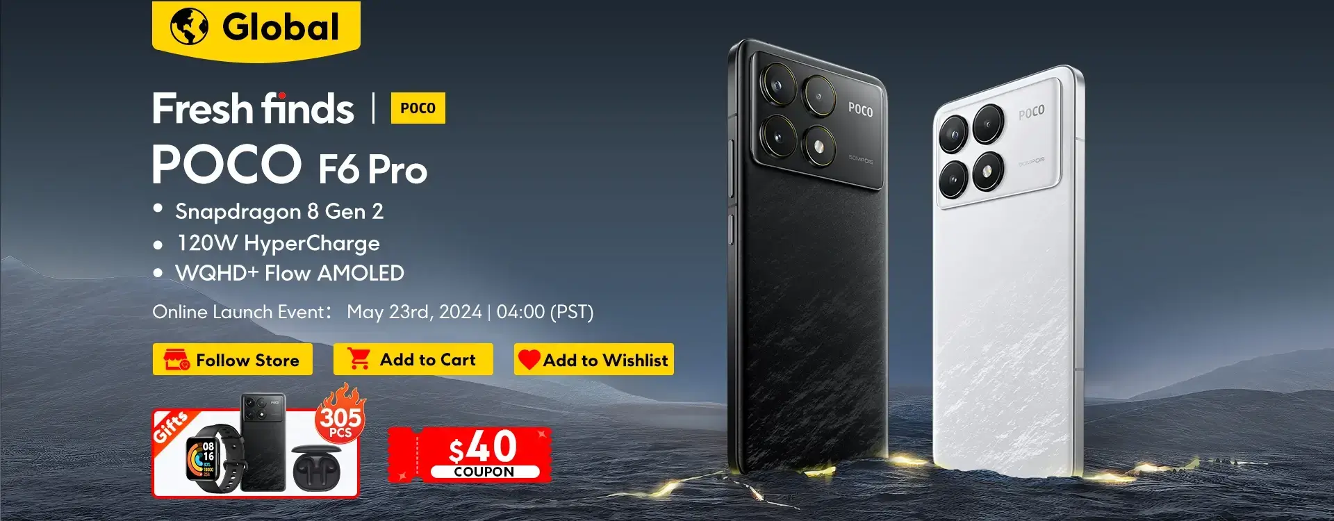POCO F6 PRO اطلاق رسميا للبيع في 23 مايو 2024