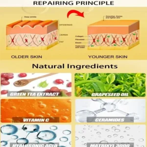 مكونات طبيعية للمنتج مستخلص الشاي الأخضر زيت بذور العنب فيتامين سي