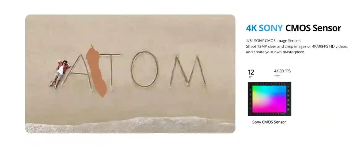 مسشعر سوني سيموس متطور إلتقط صور غاية في الوضوح بدقة 12 ميجابكسل مع Potensic ATOM Mini Drone
