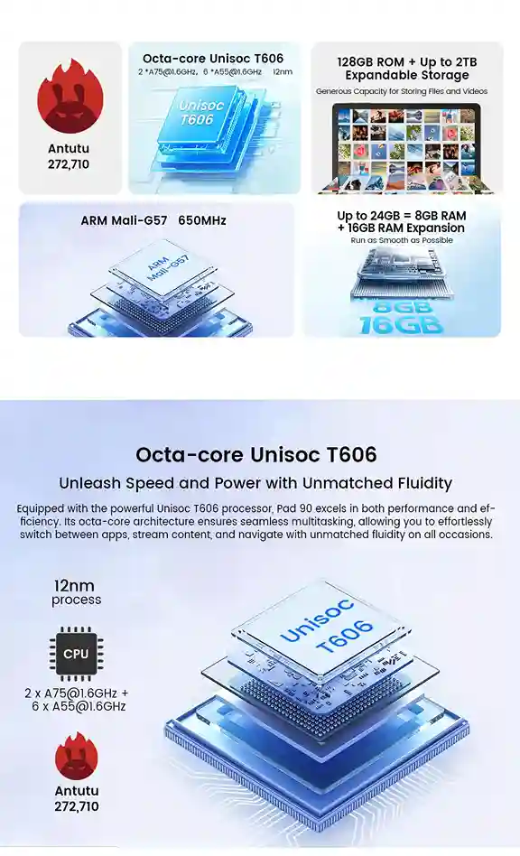 سعر و مواصفات هاتف Blackview OSCAL TIGER 13 16 Blackview Oscal Pad 90 OCTA CORE UNISOC t606