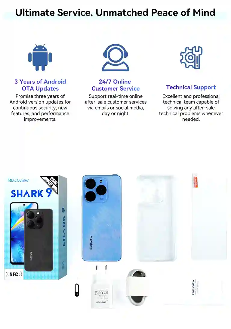 هاتف Blackview SHARK 9 5G مواصفات مذهلة و سعر لا يصدق 17 Blackview Sharek 9 5G خدمة مثالية لما بعد البيع