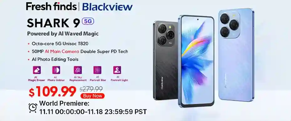 هاتف Blackview SHARK 9 5G مواصفات مذهلة و سعر لا يصدق