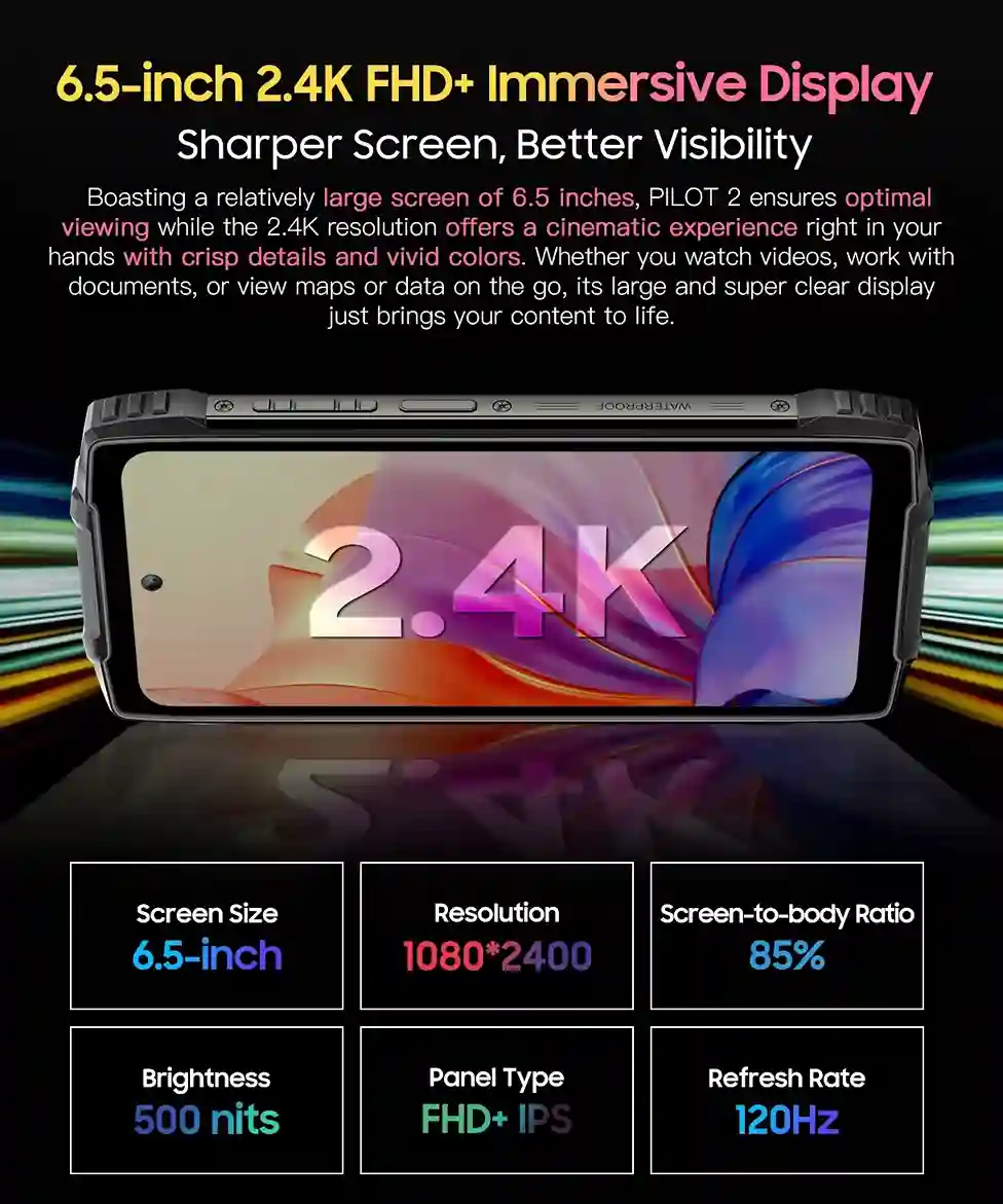OSCAL PILOT 2 شاشة غامرة فائقة الوضوح بدقة k2K مقاس 6.5 بوصة FHD