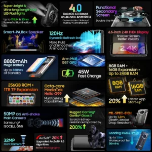 استكشاف ميزات الهاتف الذكي القوي Oscal Pilot 2