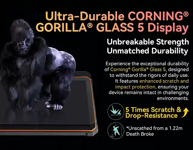 Blackview Active 10 Pro شاشة Gorilla Glass 5 فائقة المتانة ومقاومة للخدش