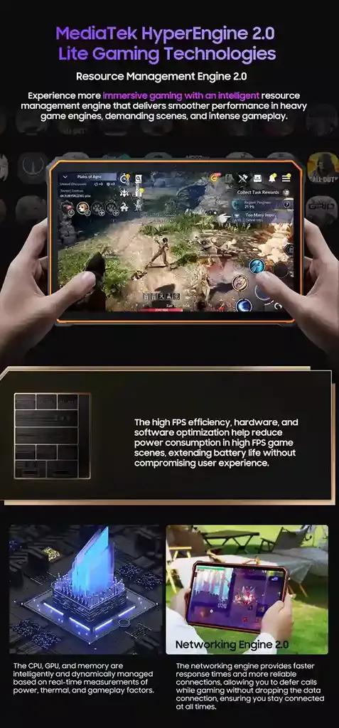 Blackview Active 8 Pro استمتع بألعاب سلسة مع تقنيات MediaTek HyperEngine 2.0 Lite Blackview Active 8 Pro استمتع بألعاب سلسة مع تقنيات MediaTek HyperEngine 2.0 Lite