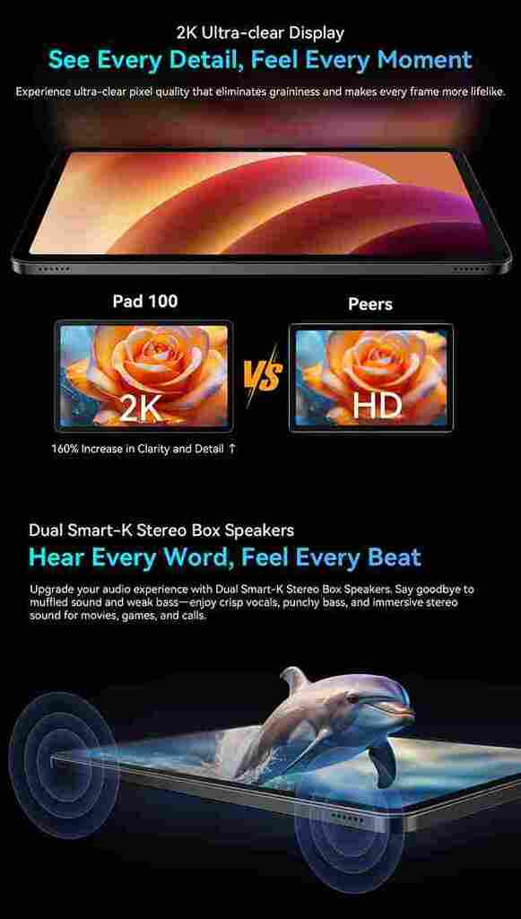 OSCAL Pad 100 وضوح الشاشة يجعلك ترى كل التفاصيل. OSCAL Pad 100 وضوح الشاشة يجعلك ترى كل التفاصيل.