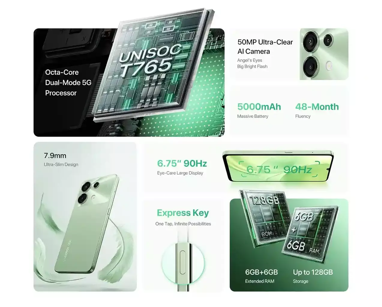 UMIDIGI G9 5G نظرة شاملة على المواصفات الرئيسية - معالج Unisoc T765، كاميرا 50MP، وشاشة 90Hz UMIDIGI G9 5G نظرة شاملة على المواصفات الرئيسية - معالج Unisoc T765، كاميرا 50MP، وشاشة 90Hz