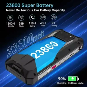 Unihertz Tank 3 Pro استمتع بعمر بطارية لا يُصدق بفضل سعة 23800mAh