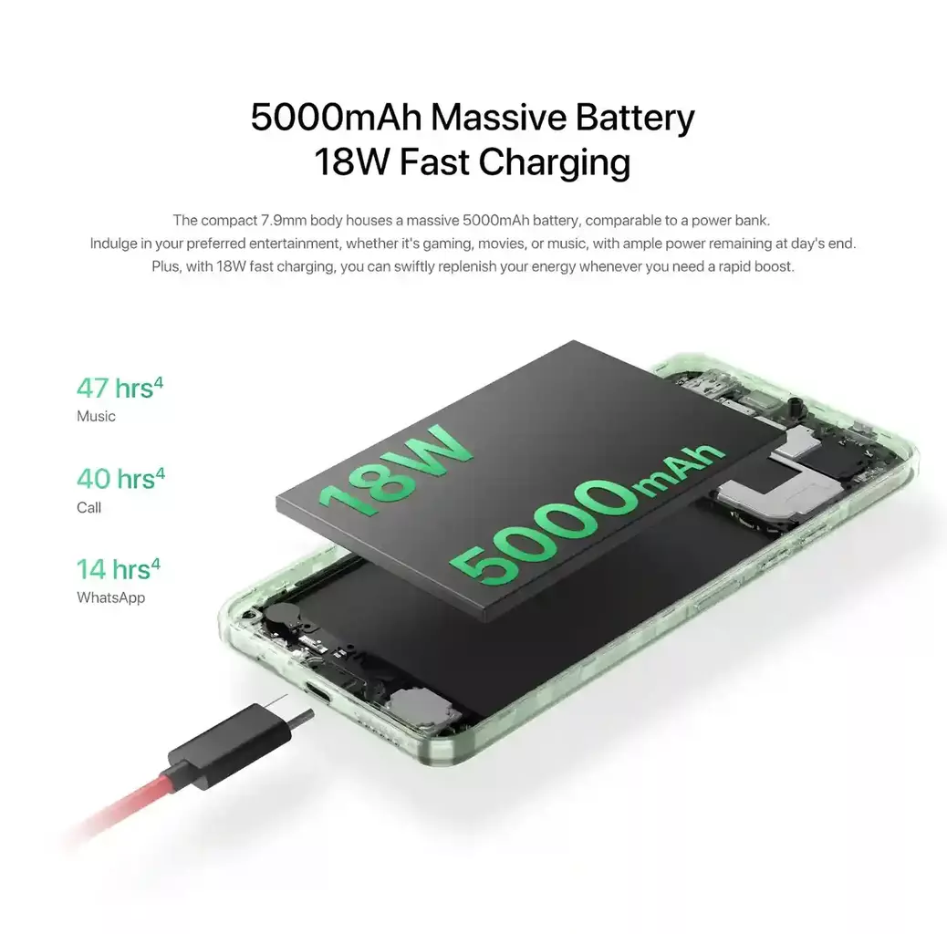 بطارية 5000mAh وشحن سريع 18W طاقة تدوم طوال اليوم مع UMIDIGI G9 5G بطارية 5000mAh وشحن سريع 18W طاقة تدوم طوال اليوم مع UMIDIGI G9 5G