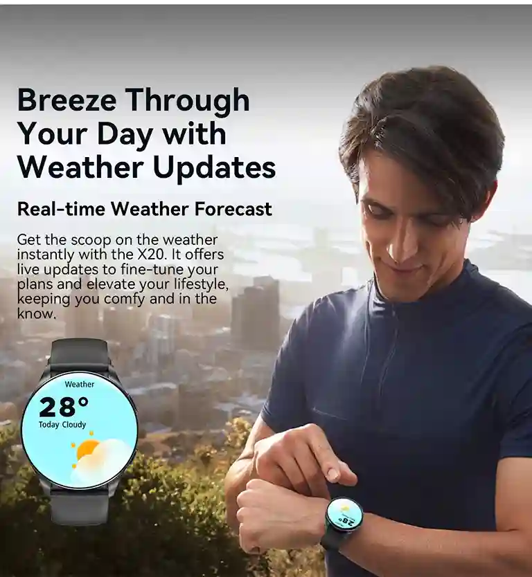 توقعات الطقس في الوقت الفعلي على معصمك مع ساعة Blackview X20