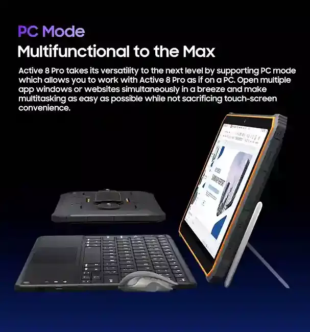 حوّل جهازك اللوحي إلى كمبيوتر شخصي مع وضع PC في Active 8 Pro حوّل جهازك اللوحي إلى كمبيوتر شخصي مع وضع PC في Active 8 Pro