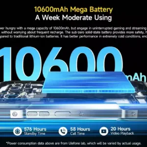 طاقة لا تنتهي مغامرات بلا حدود بطارية 10600mAh في Ulefone Armor 27 Pro