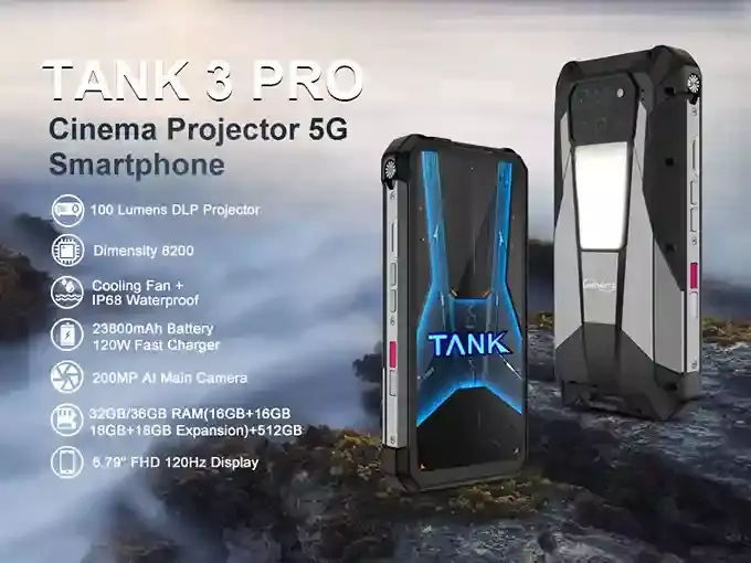 نظرة عامة على مميزات Unihertz Tank 3 Pro، الهاتف المتين ببروجيكتور سينمائي