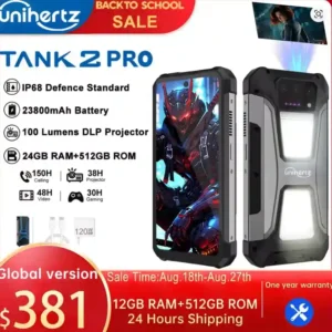 هاتف Unihertz Tank 2 pro وحش الهواتف الذكية المقاومة مع بروجيكتور مدمج