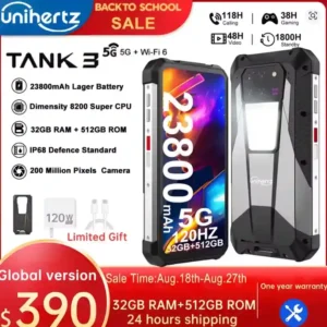 هاتف Unihertz Tank 3 قوة لا تعرف الحدود (بطارية 23800mAh و كاميرا 200MP