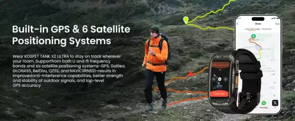 GPS مدمج وأنظمة تحديد مواقع متعددة في KOSPET TANK X2 Ultra