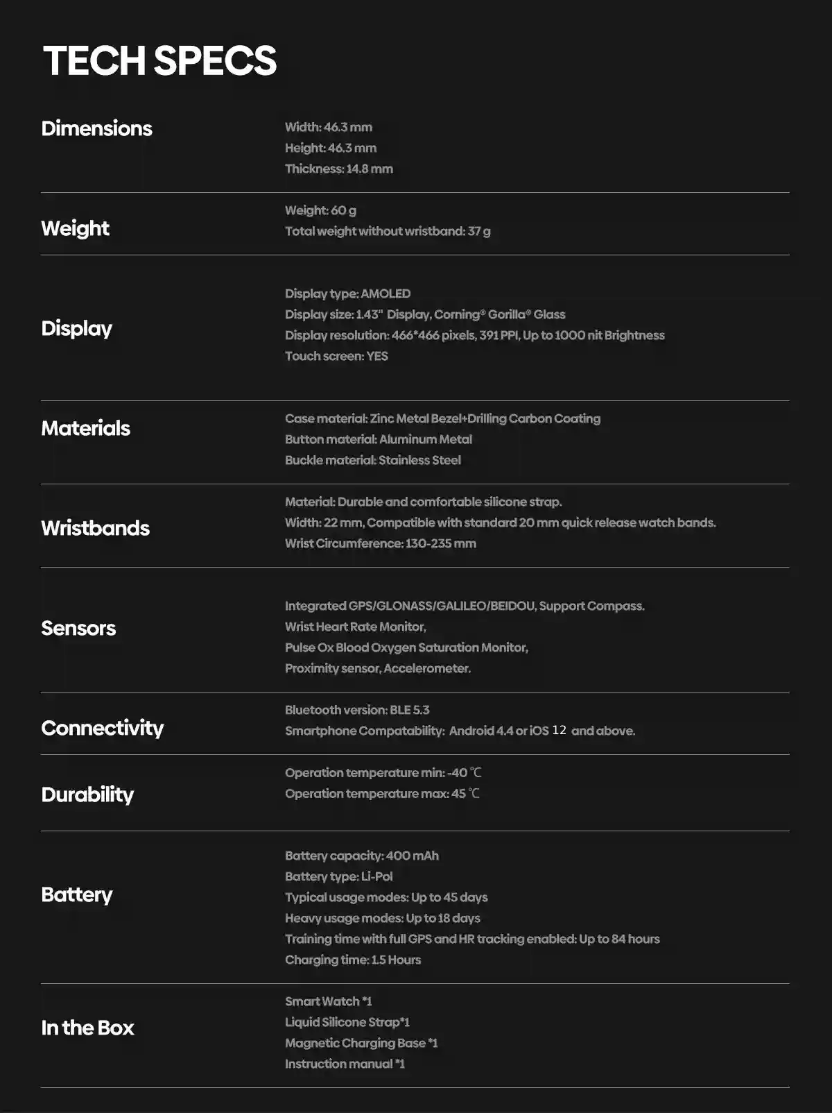 سعر و مواصفات Zeblaze Stratos 3 PRO 8 Zeblaze Stratos 3 PRO المواصفات التقنية الكاملة