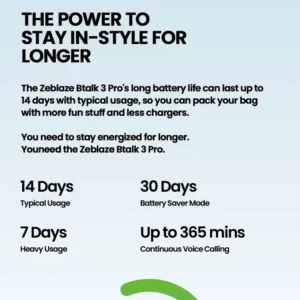 30 يومًا من البطارية مع Zeblaze Btalk 3 Pro