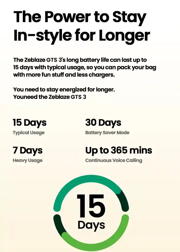 سعر و مواصفات Zeblaze GTS 3 مراجعة شاملة 10 Zeblaze GTS 3 عمر بطارية يلبي احتياجاتك