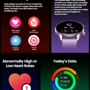 صحتك في معصمك Zeblaze Btalk 3 Plus تتبع دقيق للنوم، القلب، والأكسجين