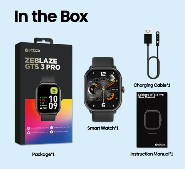 سعر و مواصفات Zeblaze GTS 3 Pro مزايا كبيرة تنتظرك 5 محتويات علبة Zeblaze GTS 3 Pro