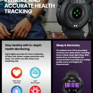 مميزات التتبع الصحي في Zeblaze Ares 3 Plus