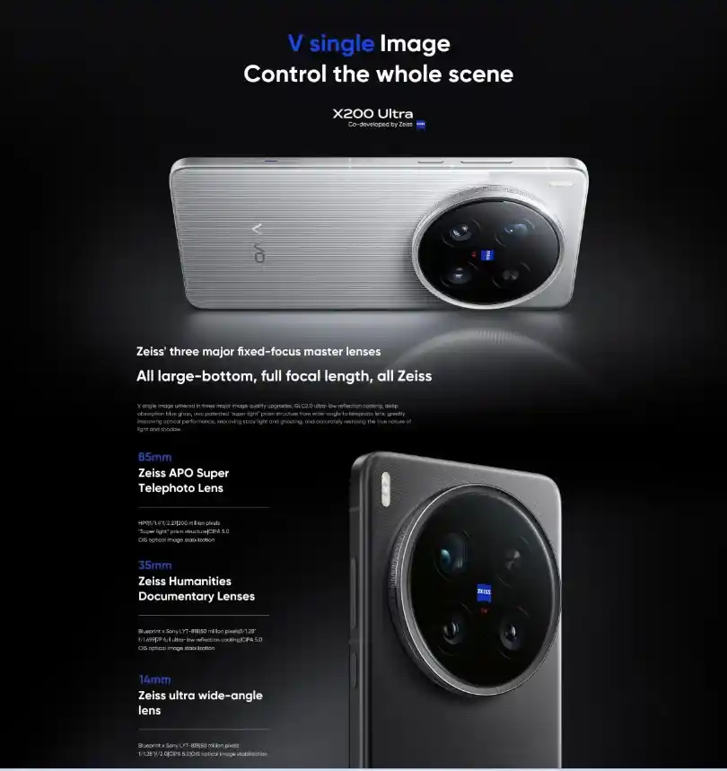 هاتف Vivo X200 Ultra أداء مذهل يفوق التوقعات 8 Vivo X200 Ultra تقنيات متقدمة شاشة 2K Zeiss Master Color بجودة HDR10+