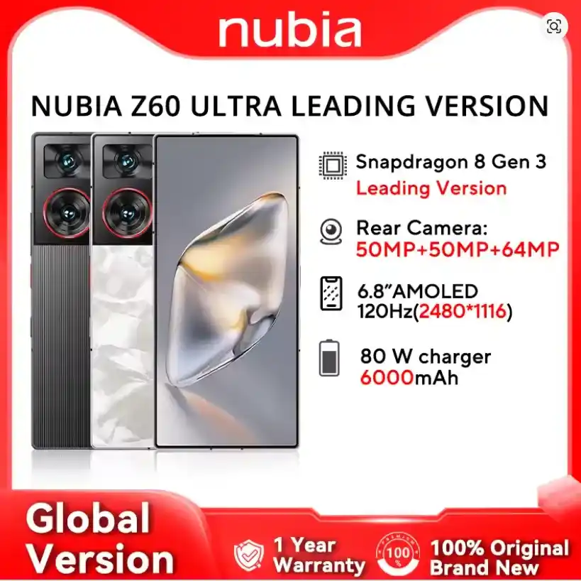 إصدار Nubia Z60 Ultra العالمي أداء فائق وكاميرا ثلاثية