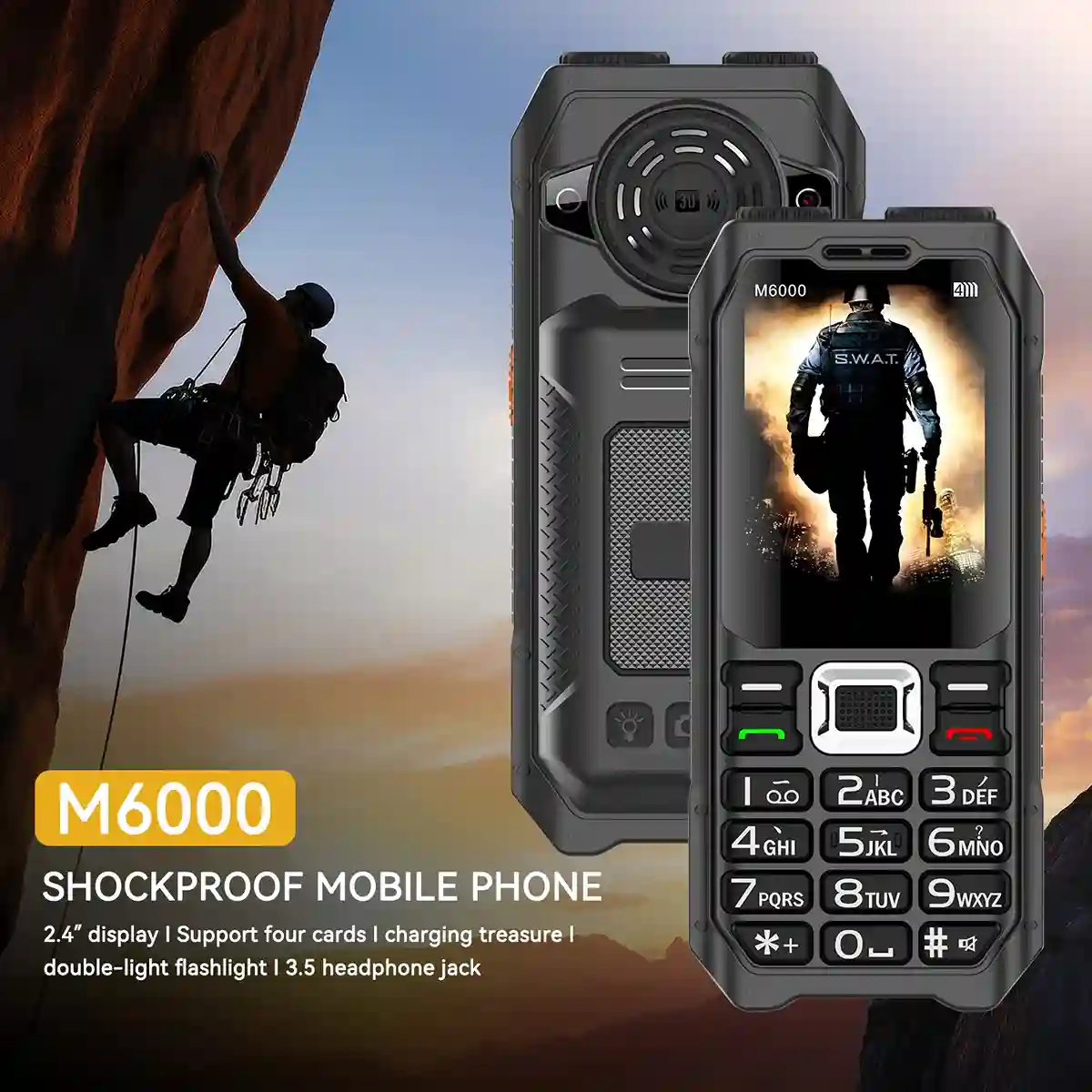 هاتف UNIWA M6000 من الداخل بطارية ضخمة و غطاء حماية